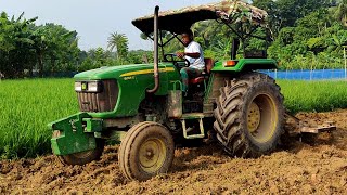 John Deere tractor power performance in field  John Deere 5055 E 4WD  Tractor videos [upl. by Peih]