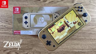 Unboxing New Nintendo Switch Lite Hyrule Edition  Gameplay [upl. by Almeria]