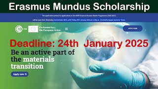 Deadline 2025 ජනවාරි 24  Erasmus Mundus Scholarship  AMIR [upl. by Nossyla]