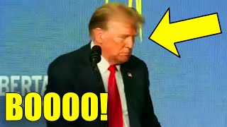 Trump BOOED OFF STAGE in PUBLIC HUMILIATION [upl. by Ennahgem]