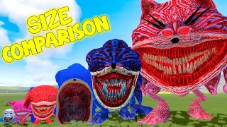 NEW SIZE COMPARISON ZOOCHOSIS SONIC TAPES FAMILY in Garrys Mod [upl. by Eerazed239]