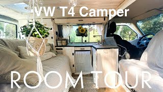 ROOMTOUR VW T4 DIY Camper Van I Camper Van Conversion Roomtour 2021 and our Van Life in Europe [upl. by Olimac105]