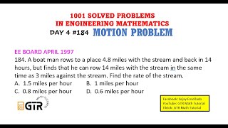 1001 SOLVED PROBLEMS IN ENGINEERING MATHEMATICS  Day 4 184 Motion Problem [upl. by Torosian]