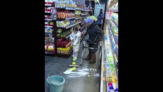 Elderly woman accidentally breaks milk bottle in store shorts [upl. by Artap529]