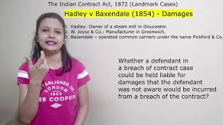 Hadley v Baxendale 1854 EWHC J70  Landmark Cases on Indian Contract Act Damages under Section 73 [upl. by Camarata613]