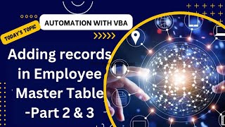 Adding a record in Employee Master Table Part 23 [upl. by Aon]