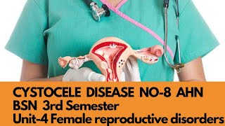 Cystocele  Disease No8 AHN BSN 3rd Semester Unit4  Female Reproductive System Disorders [upl. by Beatrisa]