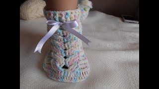 como hacer zapatos a crochet para bebe [upl. by Bolt]