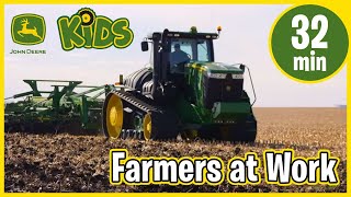 John Deere Kids  Real Tractors amp Farmers at Work with Music amp Song [upl. by Brennen]