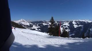 Afdaling rode piste Saalbach Leogang Fiberbrunn 2016 [upl. by Ellives799]