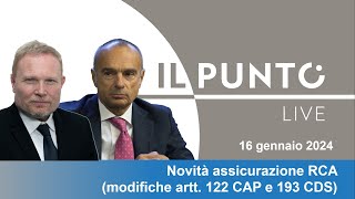 Il Punto Live  Novità assicurazione RCA [upl. by Leimaj]