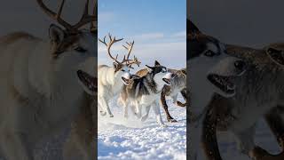 Snowy Paws Record footage of animals like huskies reindeer or wild foxes playfully trotting deep [upl. by Eicyak]