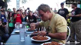 World Record Most Pulled Pork Eaten in 6 Minutes 7lbs Must See [upl. by Wyndham884]