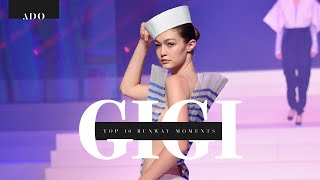 Gigi Hadid  Top 10 Runway Moments [upl. by Ilowell503]