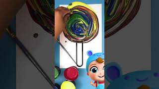 Baby John Paints A Lollipop 🎨🍭 shorts kids art Little Angel Nursery Rhymes [upl. by Latsyk]