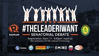 FULL STREAM TheLeaderIWant Senatorial Debate 22 April 2016 [upl. by Ryann]