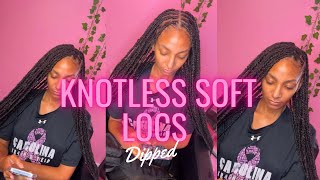 Soft locs tutorial fast I Knotless Method I Dipping 24in Locs [upl. by Cristi]