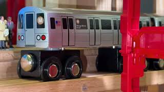 Munipals MTA Custom R46 M Train At Broadway Junction  Subway Mini Clip Trainman6000 [upl. by Suivat]