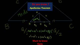 Apollonius theorem jee iit maths education viralshort viralshortsvideo mathstricks india [upl. by Dam]