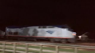 Amtrak Silver Meteor P098 through Folkston with double P42s 11112024 816 PM [upl. by Clemmie]