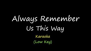 Always Remember Us This Way  Karaoke Low Key [upl. by Rehpotsyrk]