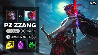 PzZZang Yone vs Orianna Mid  KR Grandmaster  Patch 1422 Season 14 [upl. by Amsirahc]