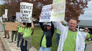 California state scientists strike in Santa Rosa [upl. by Inoliel]