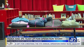 Spann Elementary students receive winter coats [upl. by Kenrick]