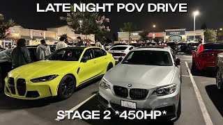 Stage 2 Tuned M235i Night Time POV drive 450HP [upl. by Crofton]