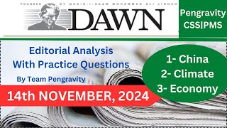 DAWN Editorial ANALYSIS 14th November 2024 Pengravity CSSPMS [upl. by Cataldo]