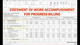 Statement of Work Accomplishment SOWA for Progress Billing [upl. by Rosette11]