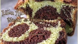 Gateau marbre chocolat pistache  Marbled chocolate pistachio cake [upl. by Ayitahs]