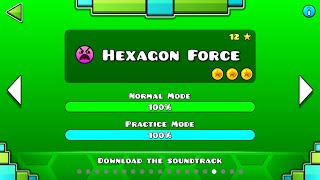 Hexagon Force 100 All Coins  Geometry Dash [upl. by Oileve]