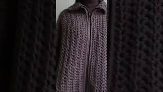 The coziest crochet jacket ever w pockets  zipper no sewing machine needed [upl. by Constant]