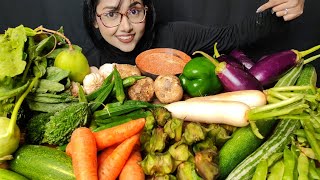 Eating Raw Vegetable amp Fruits  Big Bites  Mukbang  Asme Eating  Crunch time [upl. by Solakcin909]