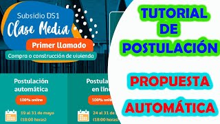 Tutorial postulación automática Subsidio Clase Media DS1 2021  Cómo postular al Subsidio DS1 2021 [upl. by Enitsed184]