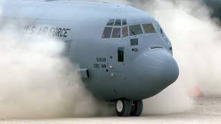 Extreme Aviation C130J30 Super Hercules Aircraft Dirt Runway Takeoffs and Landings [upl. by Loftis]