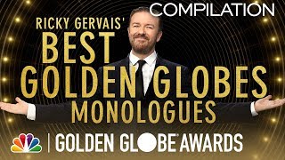 Golden Globes Ricky Gervais Best Monologues [upl. by Kcirdnekel698]