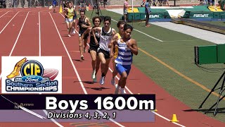 2022 TF  CIFss FINALS  1600 Meters Boys all 4 divisions [upl. by Newmark671]