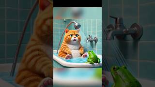 Cat and frog together trending cat ai [upl. by Aydan]