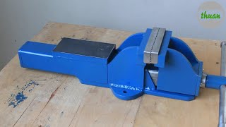 How to make a strong metal vise at home  very easy to make a bench vise [upl. by Nagah]