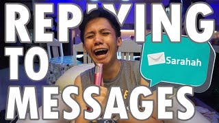 REYPLYING TO SARAHAH MESSAGES  AJ ESTRADA [upl. by Ellenahc639]