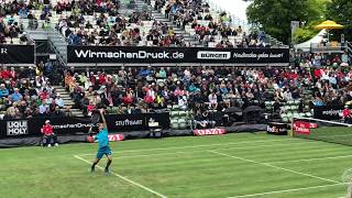 Roger Federers first serve in super slow motion Stuttgart 2018 [upl. by Koziel]