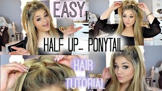 Half Up Ponytail Hair Tutorial  Blissfulbrii [upl. by Lemmor]