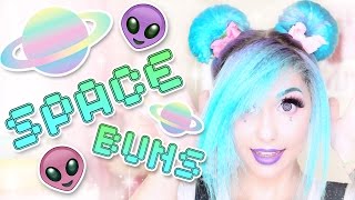 CRIMPED SPACE BUNS HAIR TUTORIAL [upl. by Oiram]