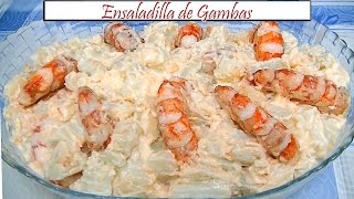 Ensaladilla de Patatas y Gambas  Receta de Cocina en Familia [upl. by Inaleon]