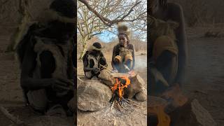 Wonderful ‼️😧 Cooking and eating in the wildness is so fantastic shorts trending hadzabetribe [upl. by Airtemak]