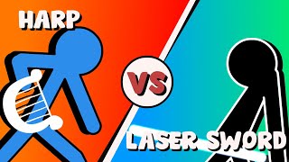 Supreme Duelist Stickman Animation Harp vs Laser Sword [upl. by Mcknight238]