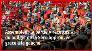 Assemblée  la partie « recettes » du budget de la Sécu approuvée grâce à la gauche [upl. by Harmon]