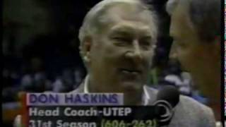 1992 NCAA UTEPKansas Haskins postgame interview [upl. by Sidonie]